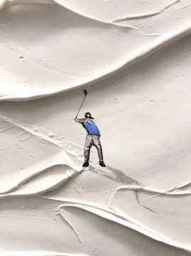  detalle Lienzo - Snow Golf on Snowfield Wall Art Sport Decoración de habitación blanca de Knife 01 detalle